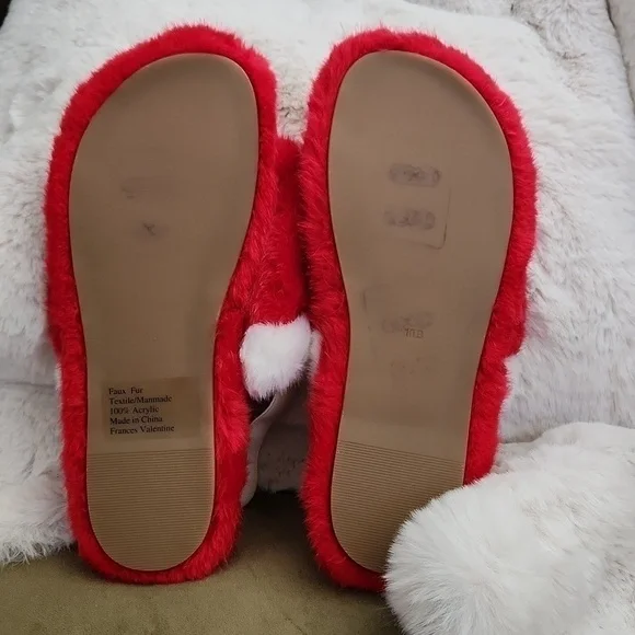 New Francis Valentine New York Red and White Slippers-Size 10 - Picture 5 of 5